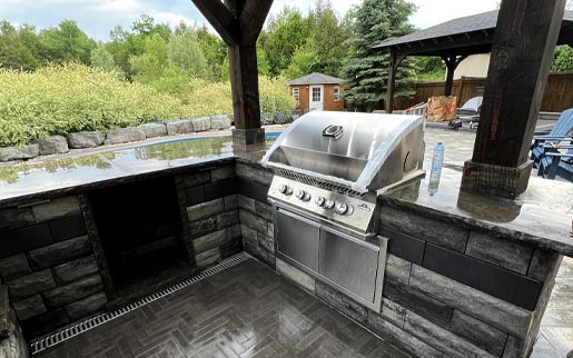Natural stone outdoor kitchen