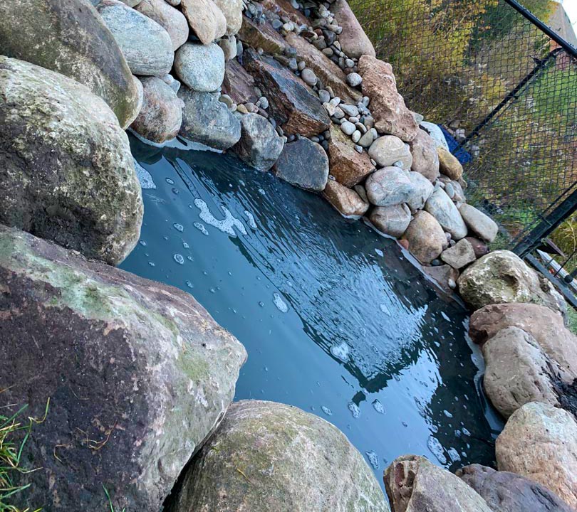 Natural stone water feature